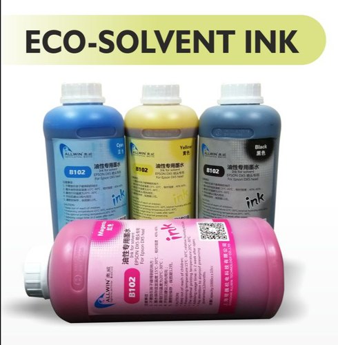 TINTA ECOSOLVENTE ALLWIN 1 LITRO COLOR AMARILLO PARA CABEZALES DX3. DX4. DX5. DX7 (C20)